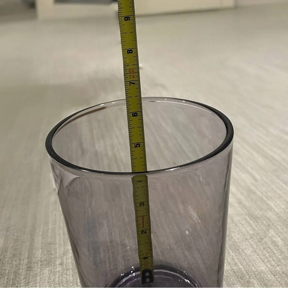 6.5” translucent blue tapered glass vase